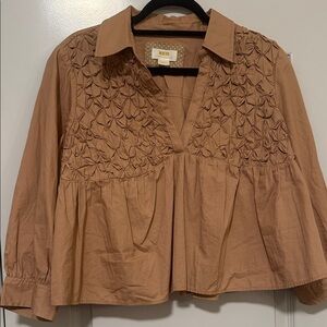 Maeve by Anthropologie Smocked Babydoll Women's Top